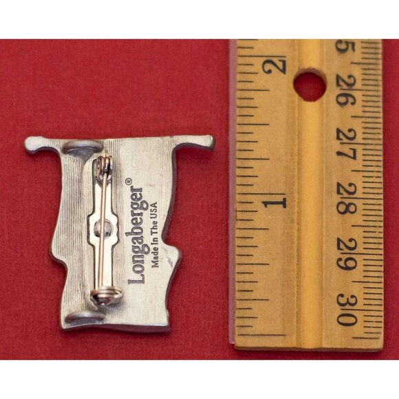 Vintage Silver Tone USA Flag Brooch - F31 - Picture 2 of 2